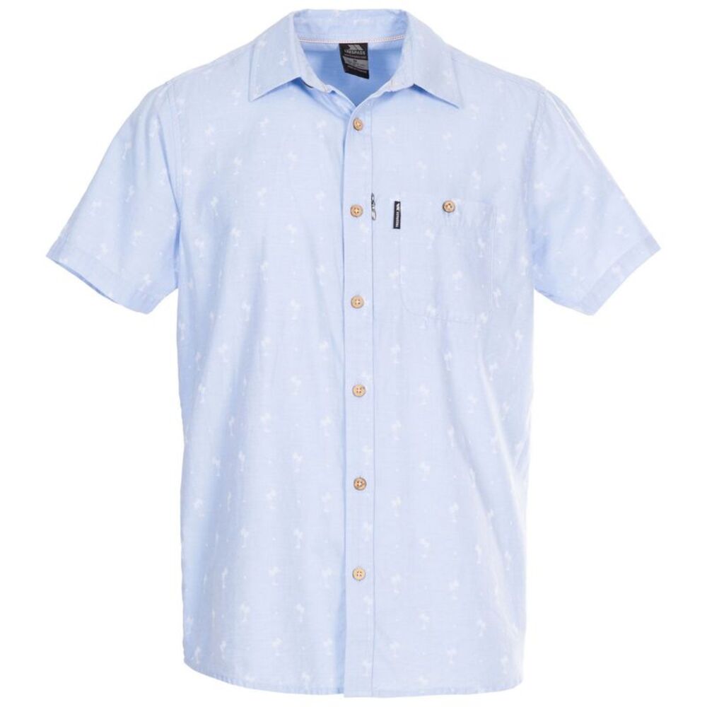 Trespass Mens Slapton Palm Shirt / Pale Blue